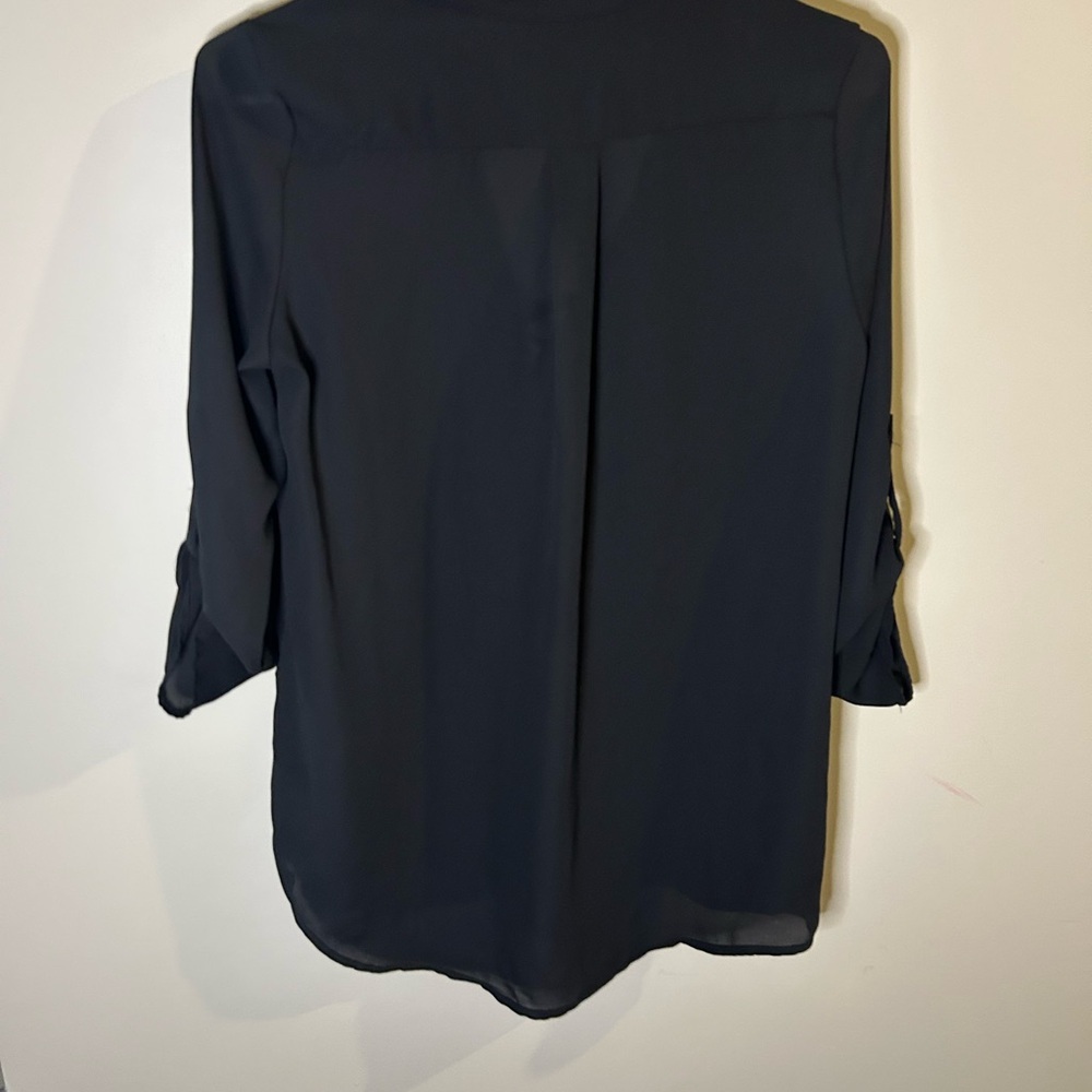 American Dream Black Lace-Up Blouse - Picture 4 of 6